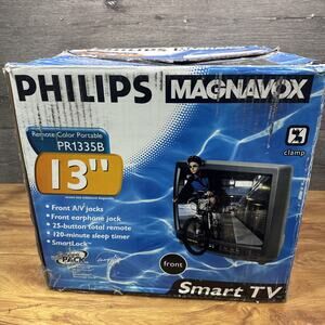 Retro Magnavox Philips PR1335B 13” CRT TV Gaming Front AV Inputs With Remote